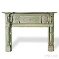 Greenpainted Carved Federal Mantelpiece