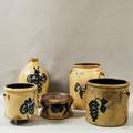 Five Cobaltdecorated Stoneware Vessels