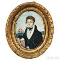 American School Early 19th Century Miniature Portrait of Captain Anthony Broome of New York