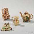 Four Staffordshire Tortoiseshellglazed Creamware Items