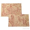 Apotheosis of George Washington and Benjamin Franklin Printed Textile Fragments