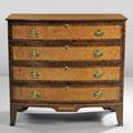 Birch Mahogany and Birdseye Maple Veneer Ellipticalfront Chest of Drawers