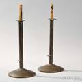 Pair of Sheet Copper Hogscraperstyle Candlesticks