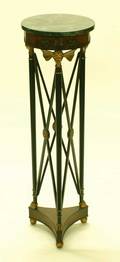 253 EMPIRE STYLE PAINTED GILT AND EBONIZED WOOD PEDES