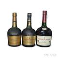 Mixed Courvoisier 1 700ml bottle 1 246oz bottle 1 liter bottle
