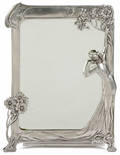German art nouveau polished pewter dressing mirror