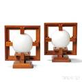 Pair of Frank Lloyd Wright Cherry Taliesin Reproduction Wall Lamps