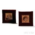 Two Encaustic Portrait Tiles