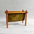 Midcentury Modern Teak and Suede Magazine Rack
