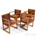 Four Early Modernist Walnut Armchairs