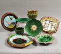 Eight Majolica Items