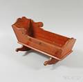 Redpainted and Dovetailed Dolls Cradle