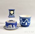 Three Wedgwood Dark Blue Jasper Items