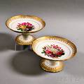 Pair of Porcelain Gilt and Floraldecorated Compotes