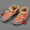 Lakota Beaded and Quilled Hide Mans Moccasins