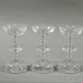 Set of Six Steuben Monogrammed Colorless Glass Sherbets