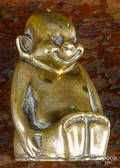 Brass Billkin figural match vesta safe