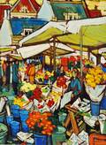 French School 20th Century Outdoor Flower Market