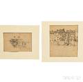 Ernest David Roth American 18791964 Two Drawings Verona