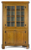 MidAtlantic onepiece hard pine corner cupboard ca 1800