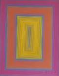 Richard Anuszkiewicz American b 1930 Reflections in Yellow Orange and Pink with Blue