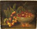 American School 19th Century Still Life with Cherries