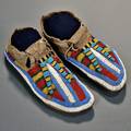 Lakota Beaded Buffalo Hide Moccasins