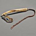 PlainsPrairie Elk Horn Quirt with Beaded Hide Wrist Strap