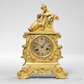 Diminutive Giltbrass Figural Mantel Clock