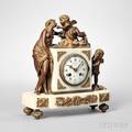 Ormolumounted Gilt and Marble Figural Mantel Clock
