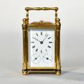 Austrian Quarterstriking Calendar Carriage Clock with Alarm