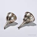 Two George III Sterling Silver Wine Funnels
