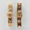 Two 14kt Gold Ladys Wristwatches
