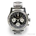 Gentlemans Stainless Steel Breitling Navitimer 806 Wristwatch