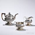 Assembled Threepiece American Silver Tea Service