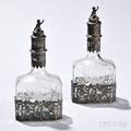 Two German Silvermounted Glass Decanters