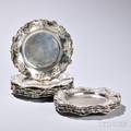 Twelve JE Caldwell  Co Sterling Silver Dinner Plates