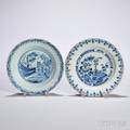 Two Tinglazed Earthenware Plates