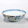 Tinglazed Earthenware Polychrome Enameldecorated Punch Bowl