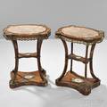 Pair of Napoleon III Marbletop Kingwood Table Ambulants