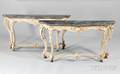 Pair of Louis XVstyle Painted Marbletop Consoles