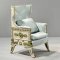 Gustav IVstyle Green and Whitepainted Bergere