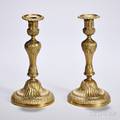 Pair of French Brass Candlesticks