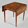 Dutch Marquetry Walnut Dropleaf Table