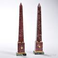 Pair of Grand Tour Porphyry Obelisks