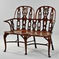 Georgianstyle Mahogany and Yewwood Settee
