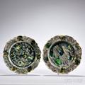 Pair of Tortoiseshellglazed Earthenware Plates