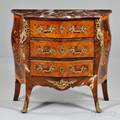 Louis XVstyle Marbletop Marquetry Commode