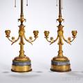 Pair of Giltbronze Twolight Candelabra