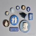 Ten Wedgwood Jasper Medallions and an Intaglio
